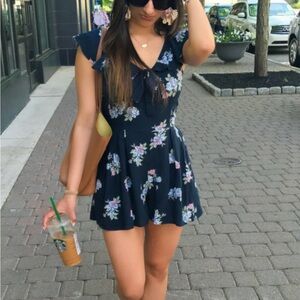 Abercrombie & Fitch Dark Blue Floral Romper